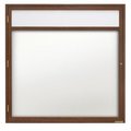 United Visual Products 36"x36" 1-Door Enclosed Wet/Dry Erase, Header, White Board/Lt Oak UV852DH-LTOAK-WHTPORC